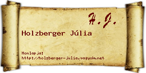Holzberger Júlia névjegykártya